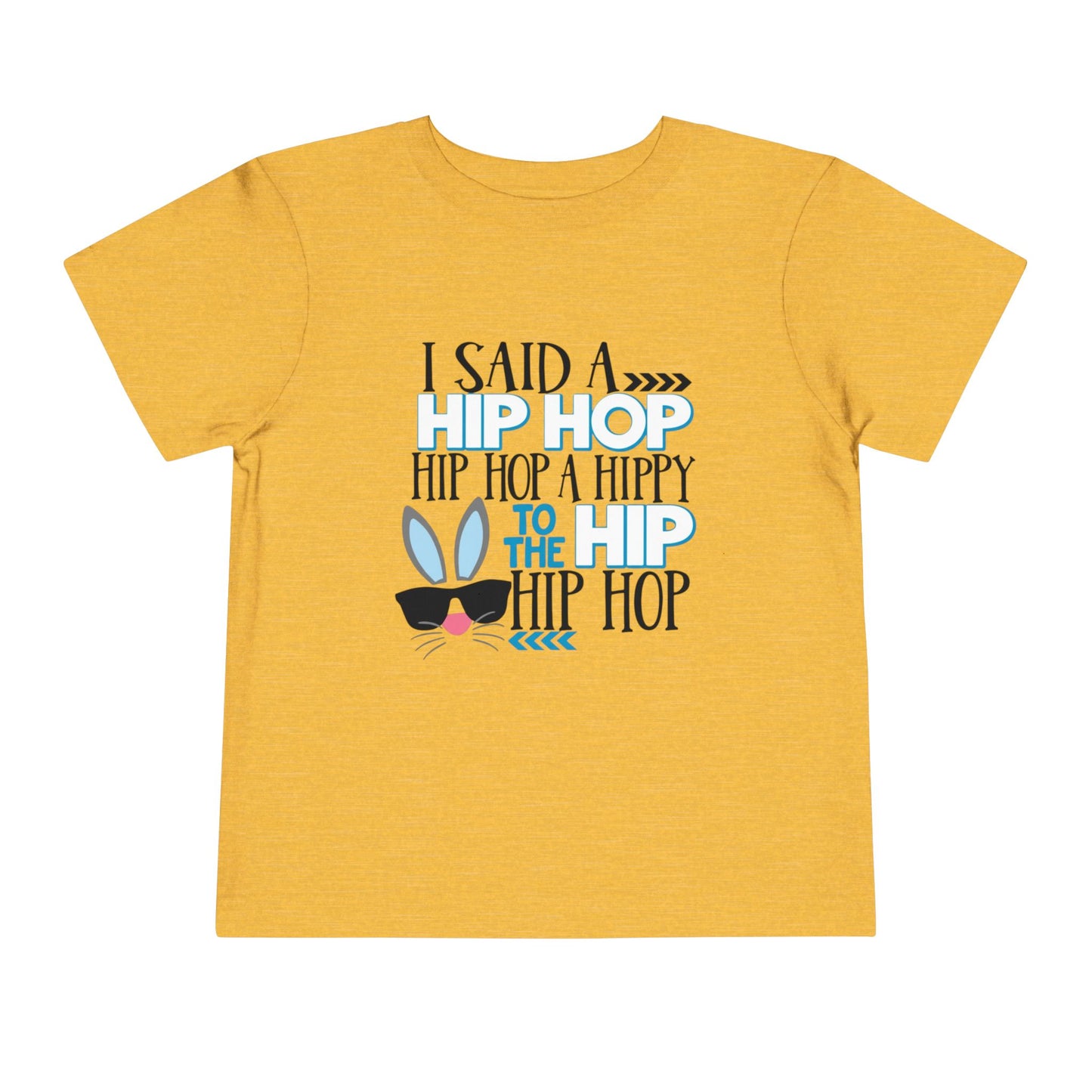 Yellow t-shirt with a humorous text design on a white background
