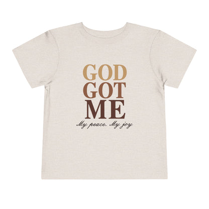 Beige t-shirt with motivational text on a white background