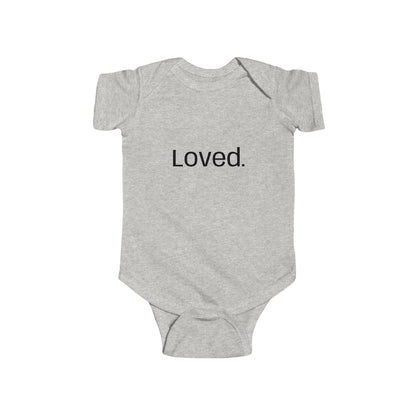 Gray baby onesie with 'Child of God' text on a white background