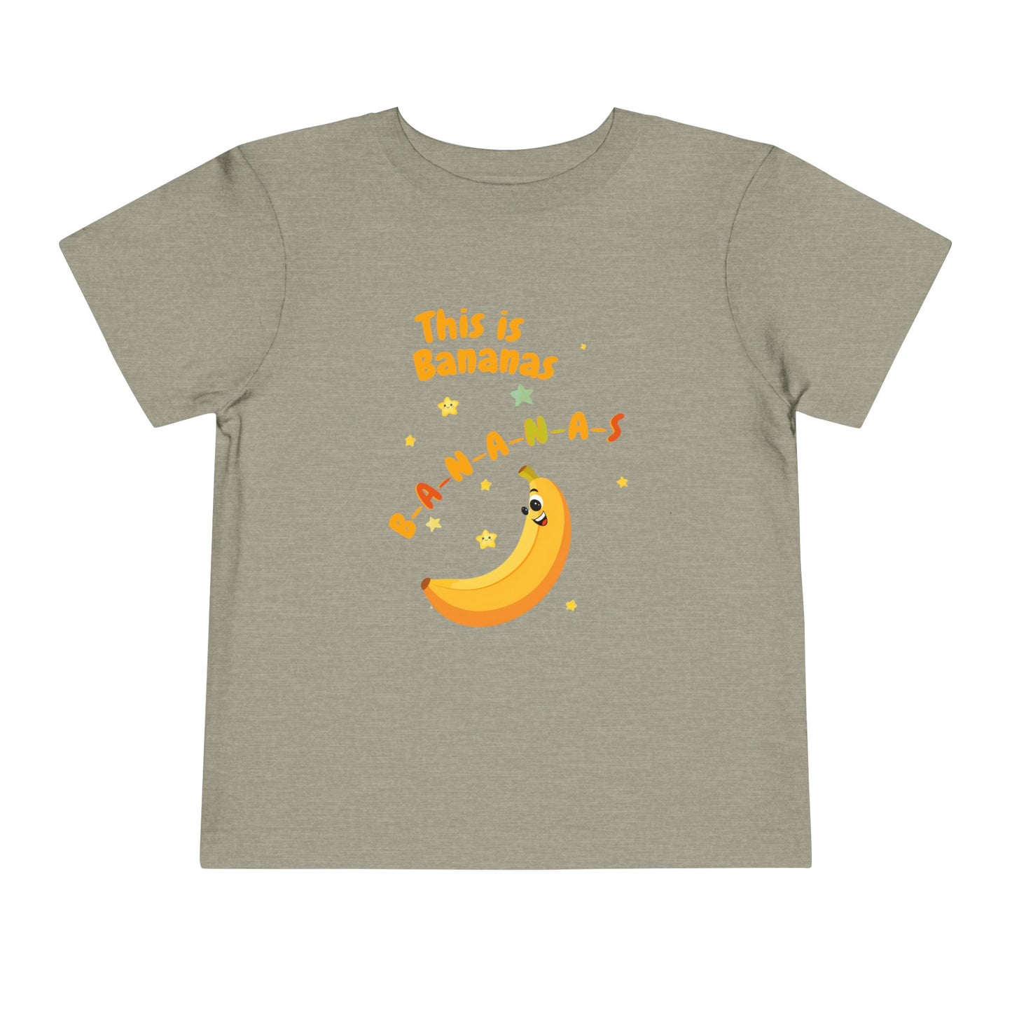 Children's t-shirt with a banana graphic and text on a white background