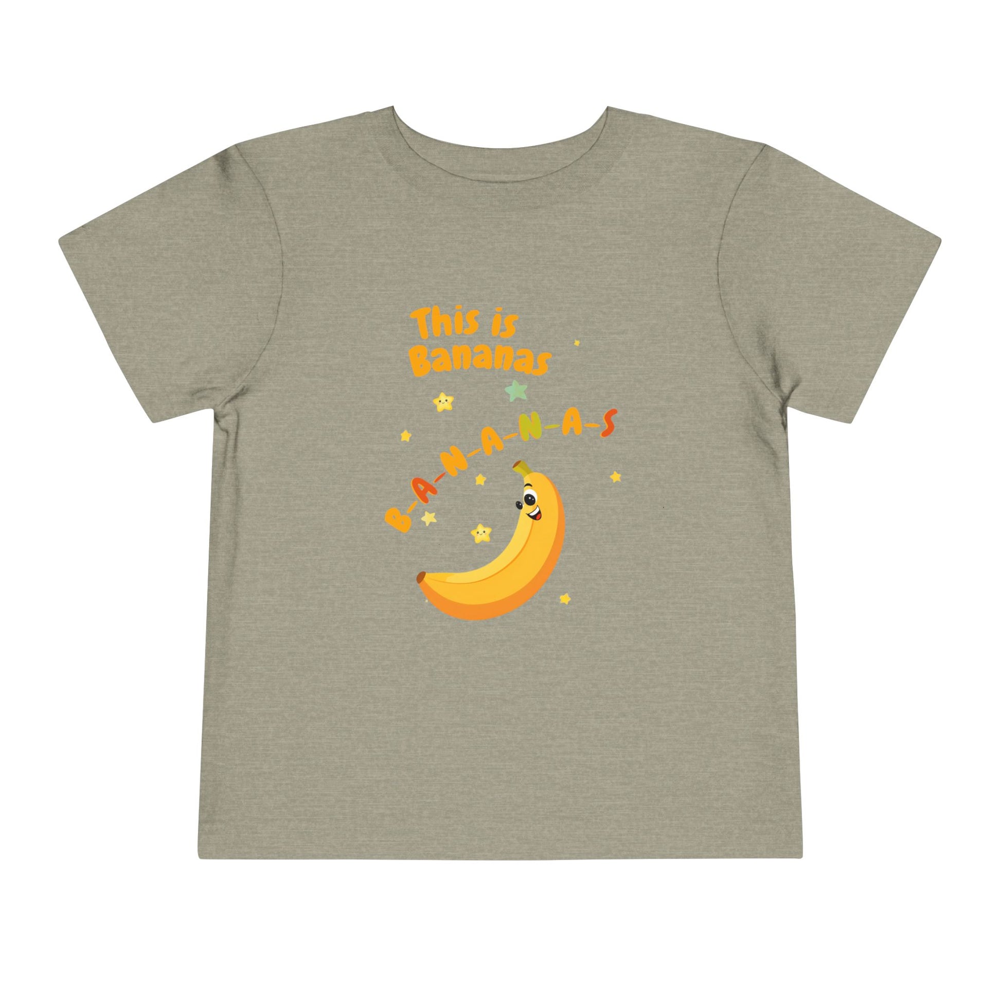 Children's t-shirt with a banana graphic and text on a white background