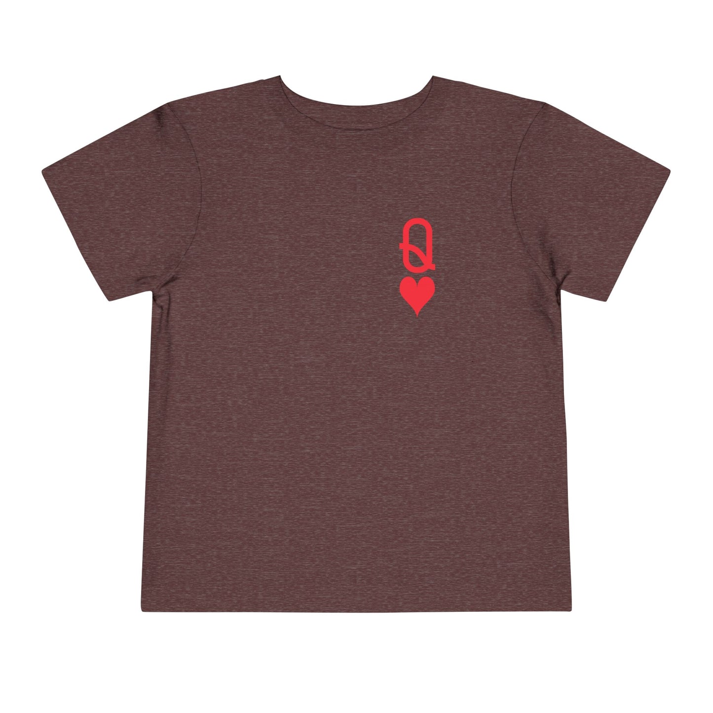Brown t-shirt with a red heart and key symbol on a white background
